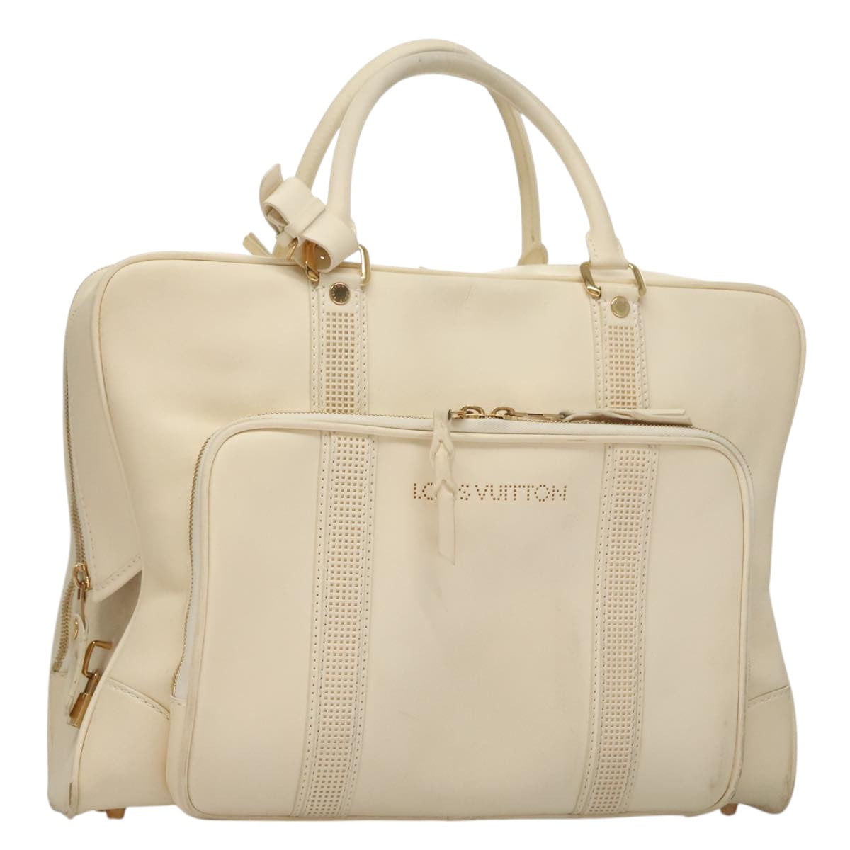 LOUIS VUITTON Varleys 24H Hand Bag Leather Cream M95360 LV bs20954