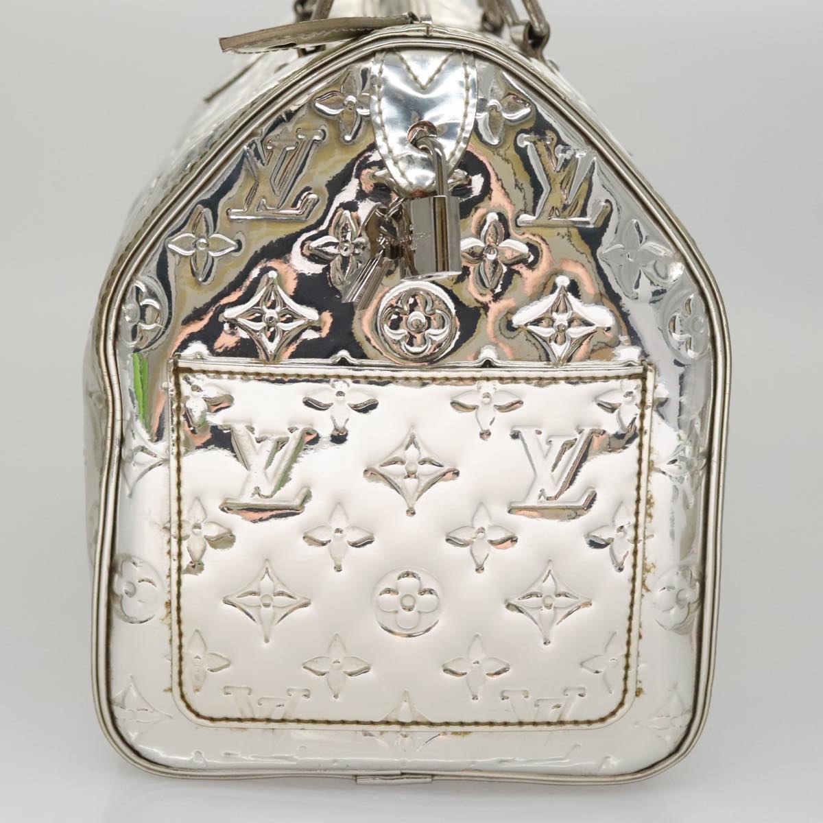 LOUIS VUITTON Monogram Miroir Speedy 30 Hand Bag Argent M95786 LV bs21094