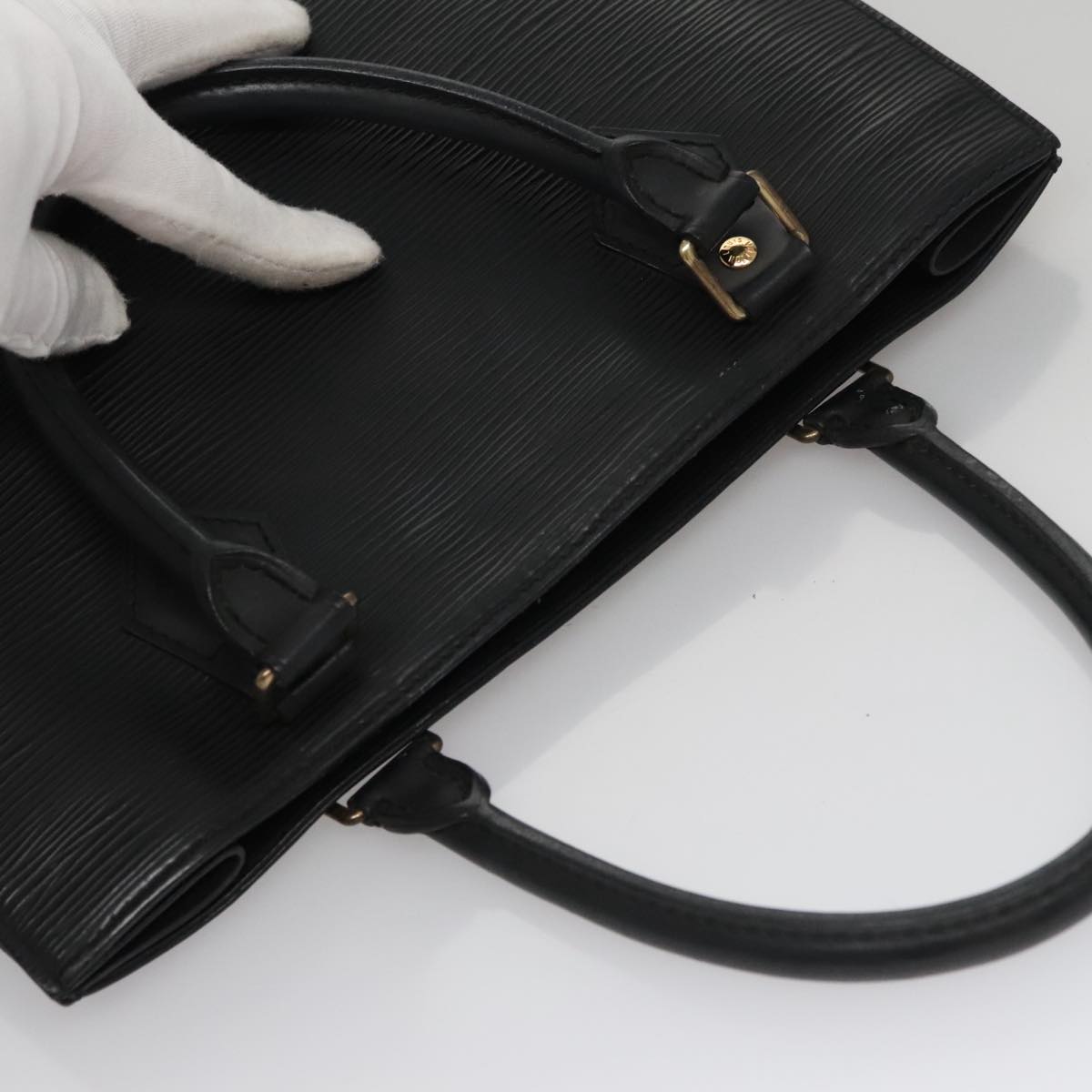 LOUIS VUITTON Epi Sac Plat PM Hand Bag Black M58658 LV bs21108