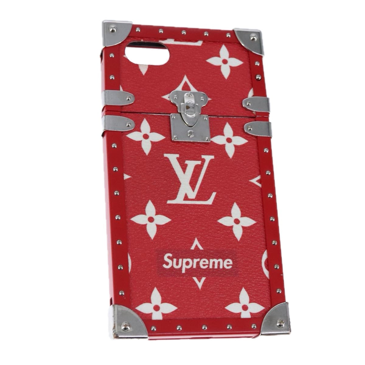 LOUIS VUITTON Monogram Supreme Collaboration iPhone 7 Case Red LV bs21168