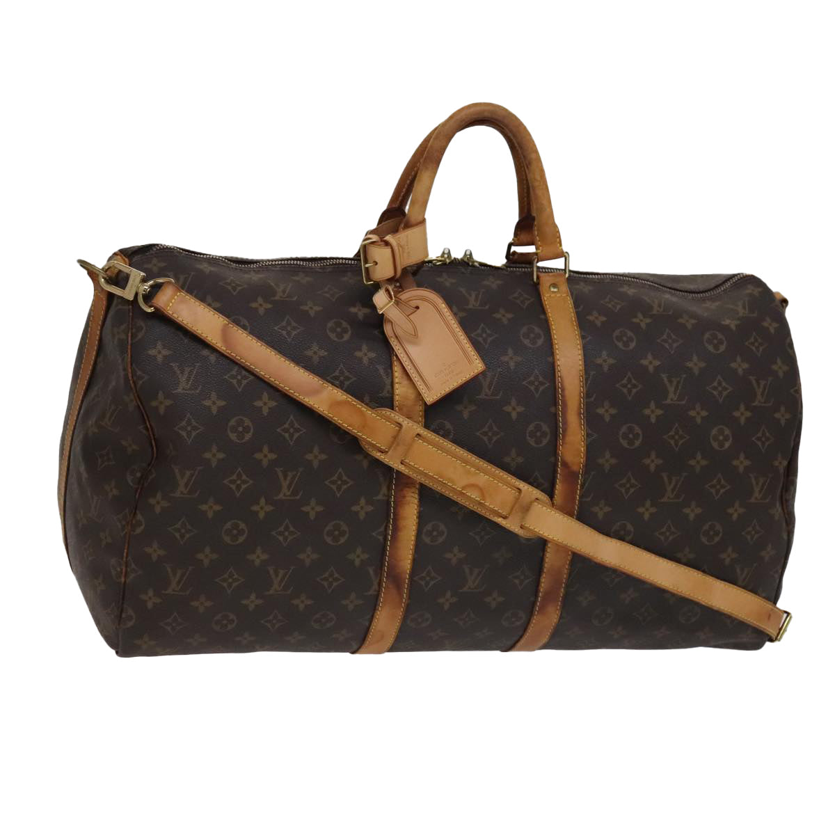 LOUIS VUITTON Monogram Keepall Bandouliere 55 Boston Bag M41414 LV bs21169