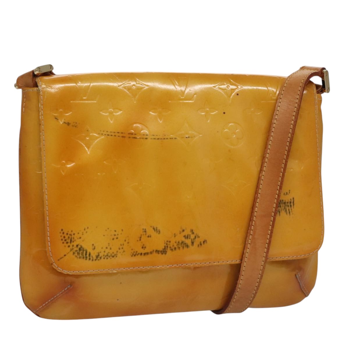 LOUIS VUITTON Monogram Vernis Thompson Street Bag Yellow M91071 LV bs21218