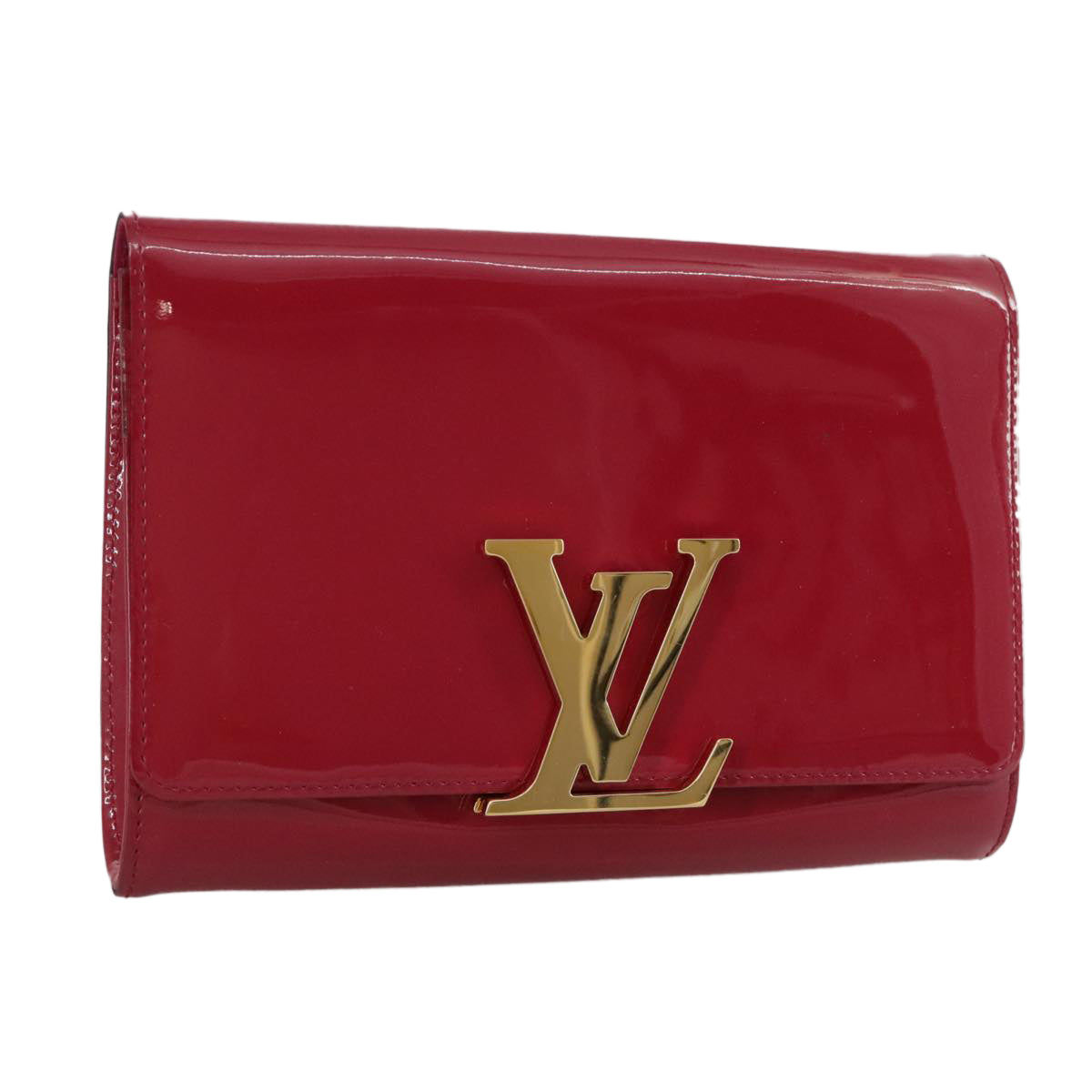 LOUIS VUITTON Pochette Louise EW Bag Patent Rose Andian M94270 LV bs21225