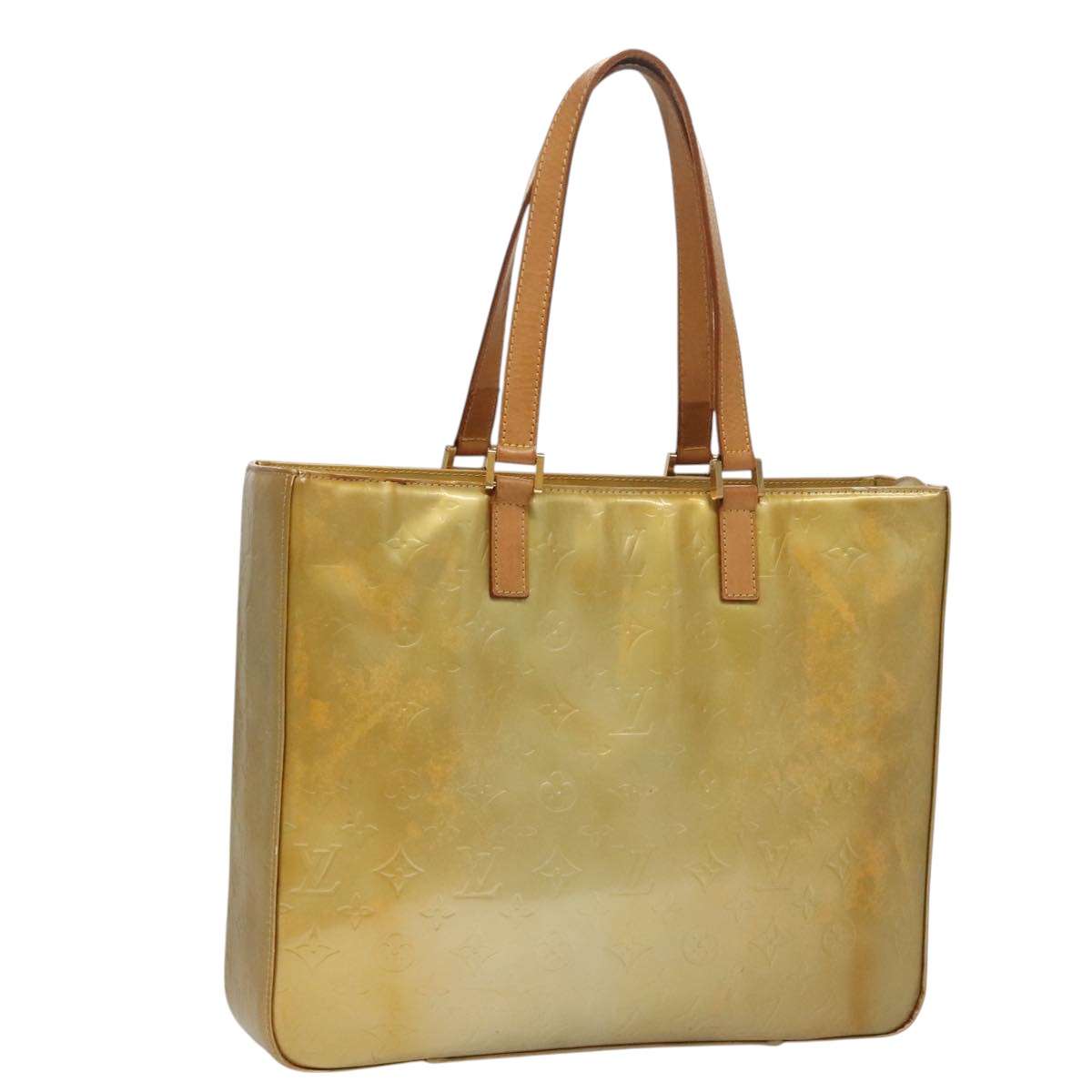 LOUIS VUITTON Monogram Vernis Columbus Tote Bag Gris M91028 LV bs21249