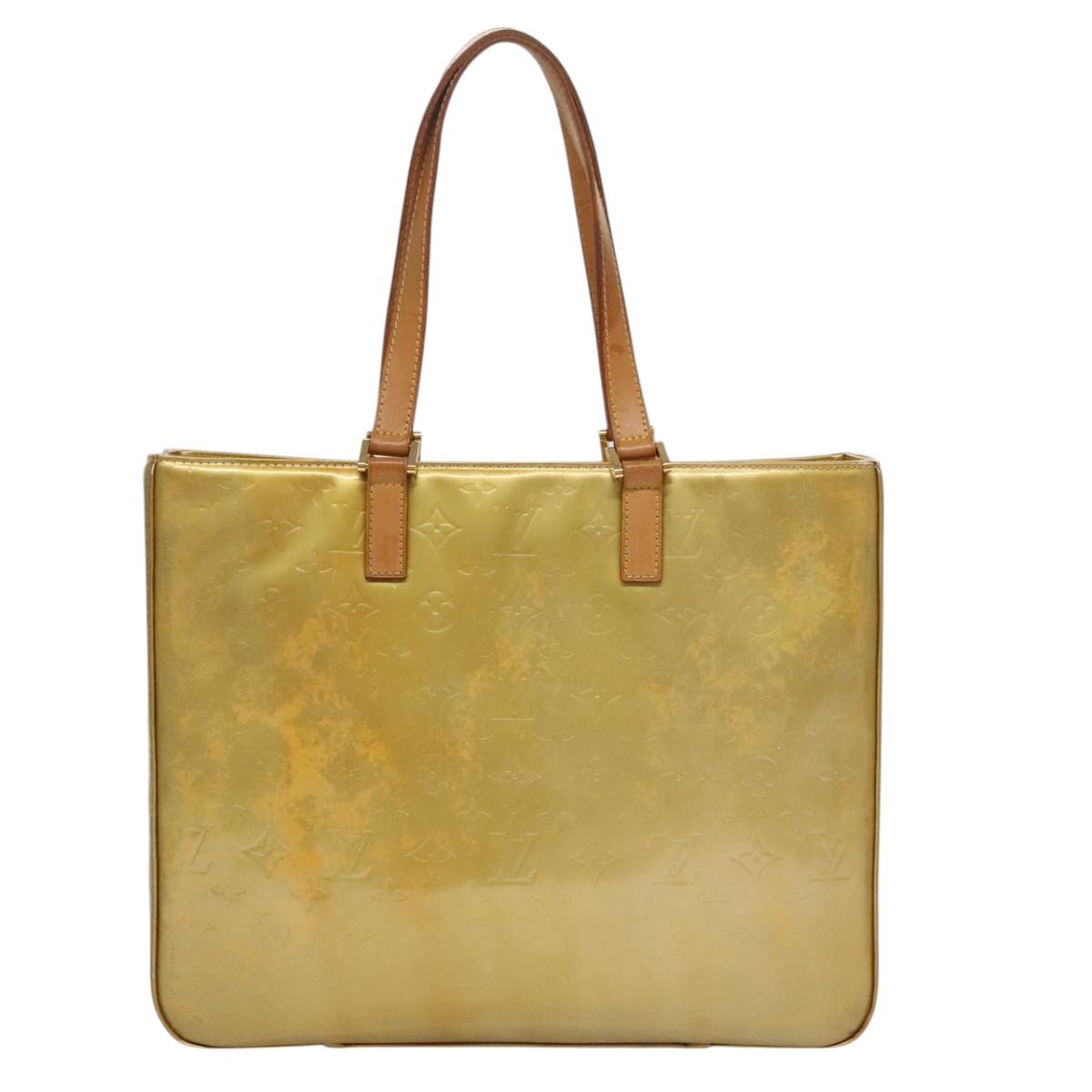 LOUIS VUITTON Monogram Vernis Columbus Tote Bag Gris M91028 LV bs21249