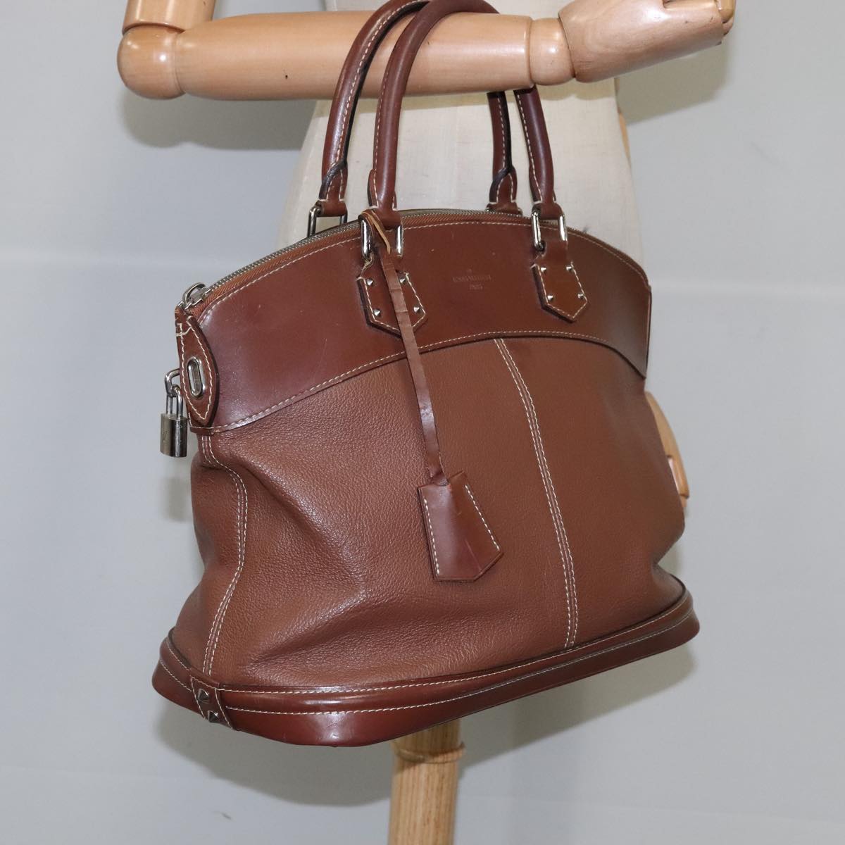 LOUIS VUITTON Suhari Lockit PM Hand Bag Leather Brown M91889 LV bs21258