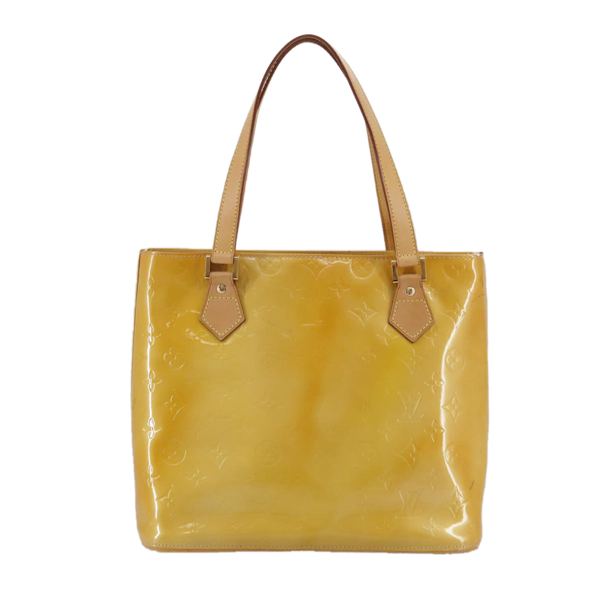 LOUIS VUITTON Monogram Vernis Houston Hand Bag Beige M91004 LV bs21390