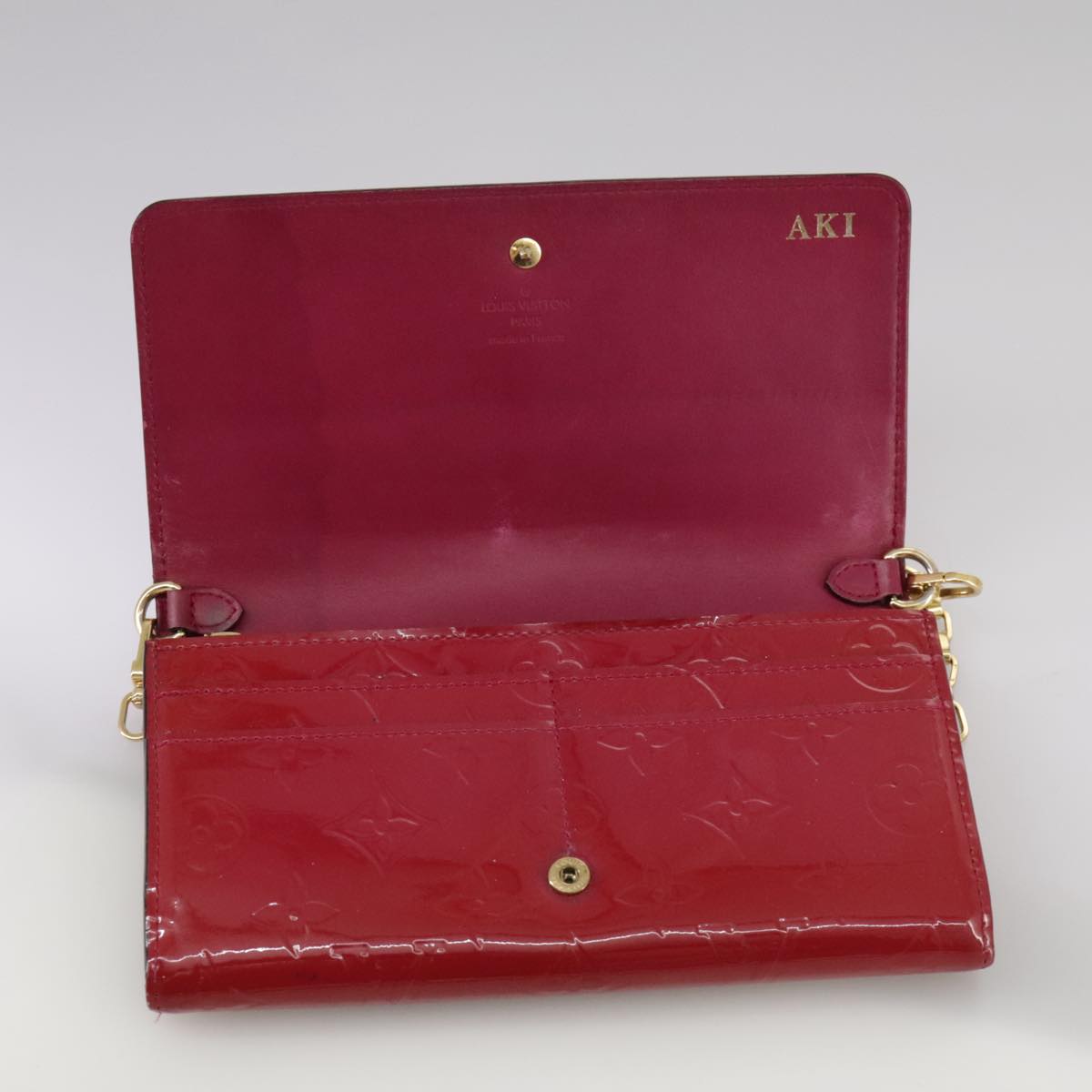 LOUIS VUITTON Vernis Portefeiulle Sarah Chain Threes M90087 LV bs21492