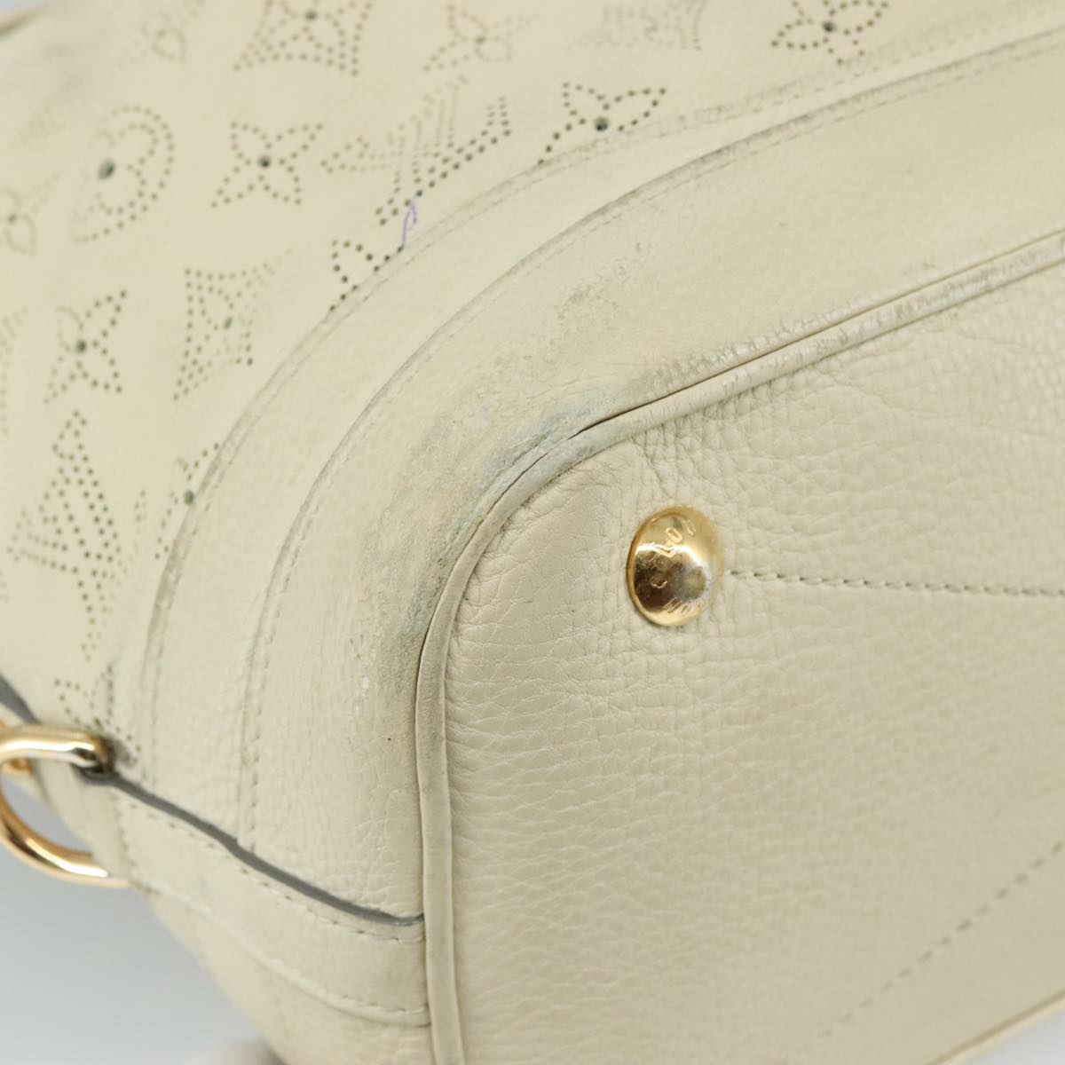 LOUIS VUITTON Monogram Mahina Stella PM Shoulder Bag Beige M93982 bs21519