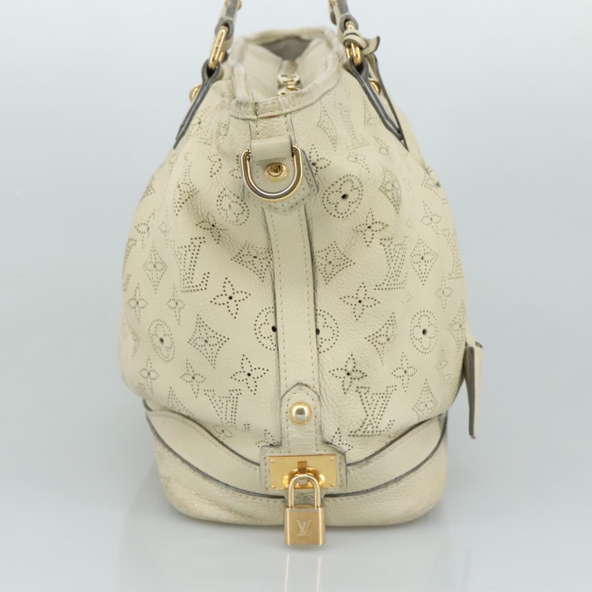 LOUIS VUITTON Monogram Mahina Stella PM Shoulder Bag Beige M93982 bs21519