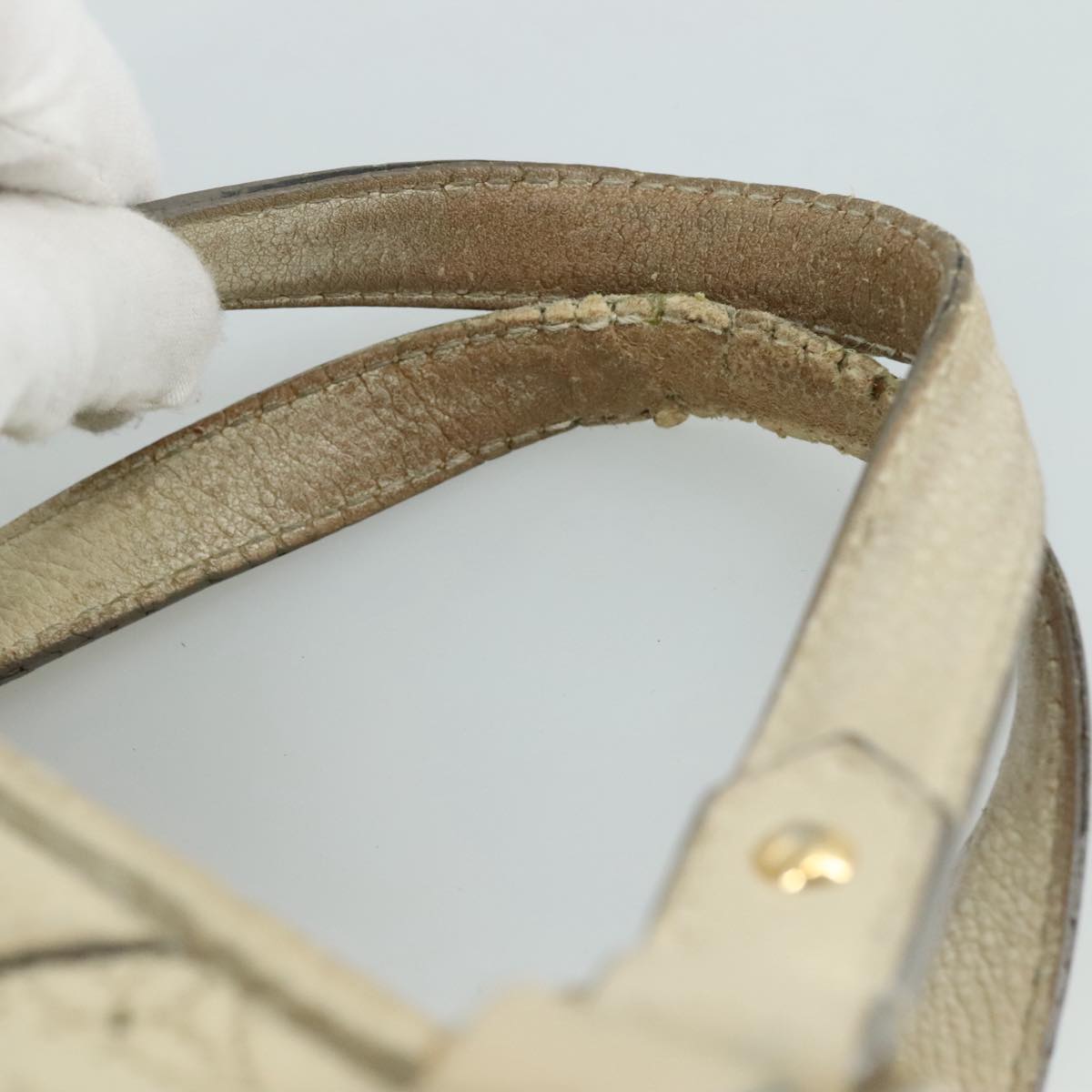 LOUIS VUITTON Monogram Mahina Stella PM Shoulder Bag Beige M93982 bs21519