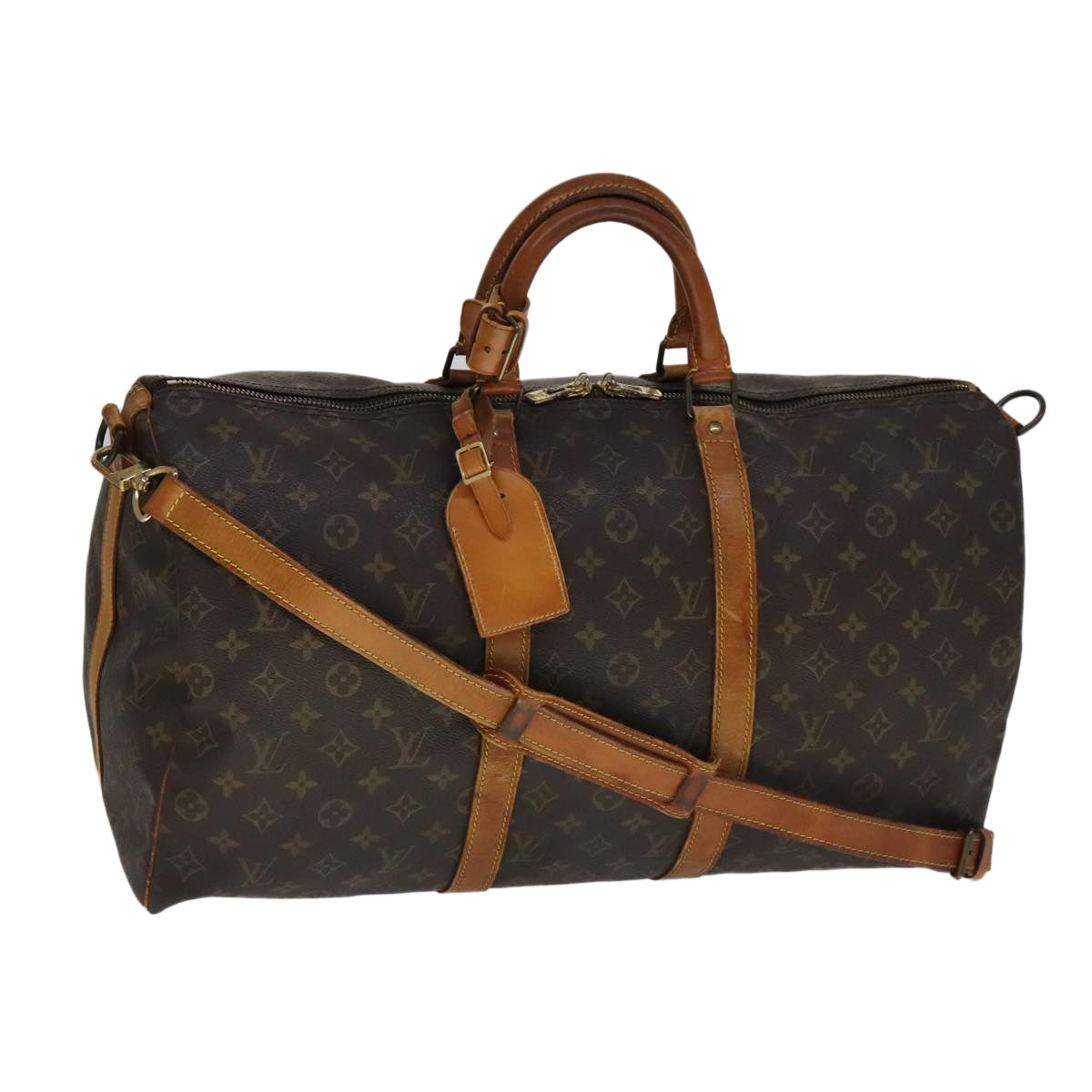 LOUIS VUITTON Monogram Keepall Bandouliere 50 Boston Bag M41416 LV bs21525