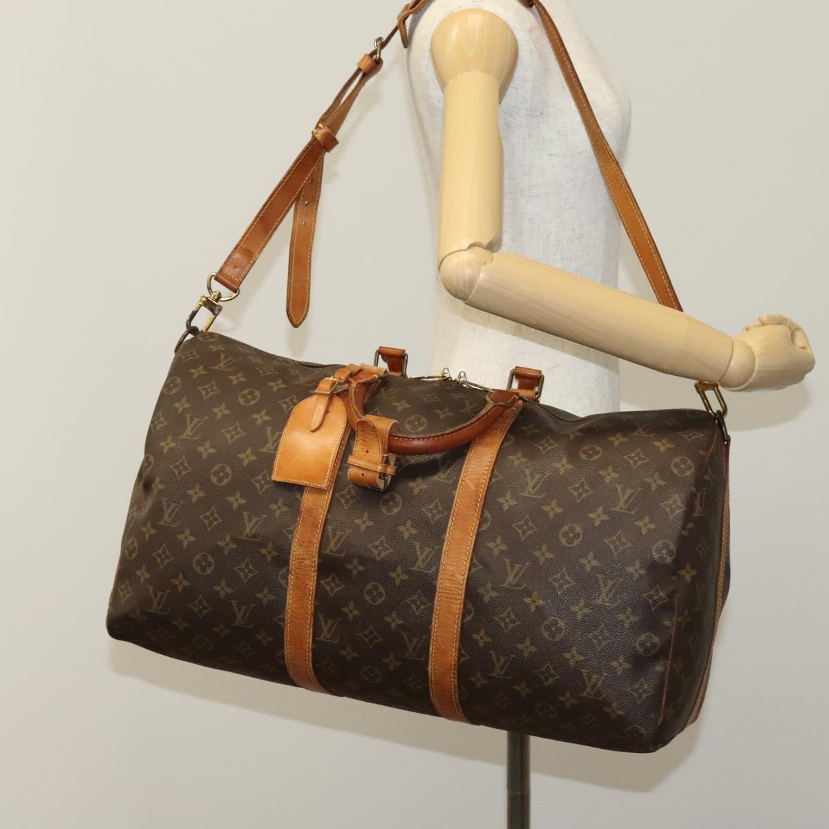 LOUIS VUITTON Monogram Keepall Bandouliere 50 Boston Bag M41416 LV bs21525
