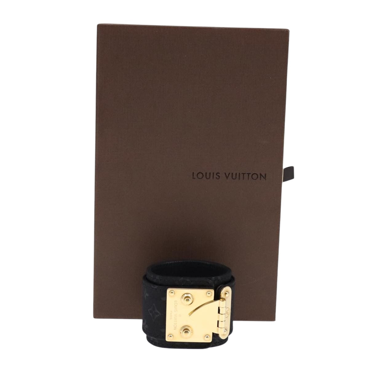 LOUIS VUITTON Monogram Satin Cerule Bracelet Black M92118 LV bs21692
