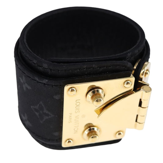 LOUIS VUITTON Monogram Satin Cerule Bracelet Black M92118 LV bs21692