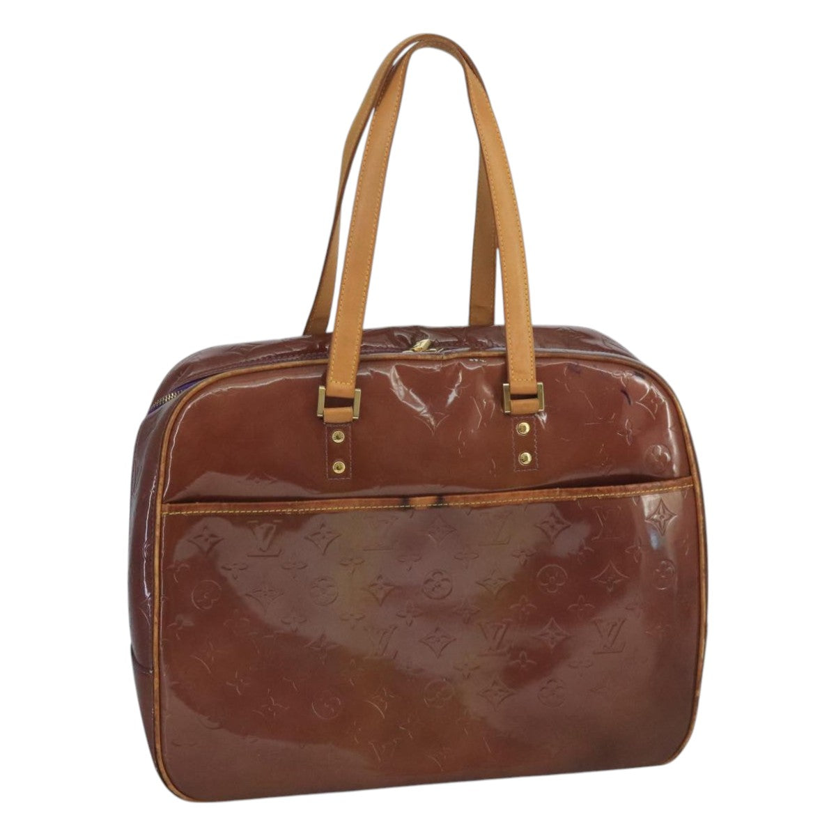 LOUIS VUITTON Monogram Vernis Sutton Hand Bag Purple Viole M91081 bs21699