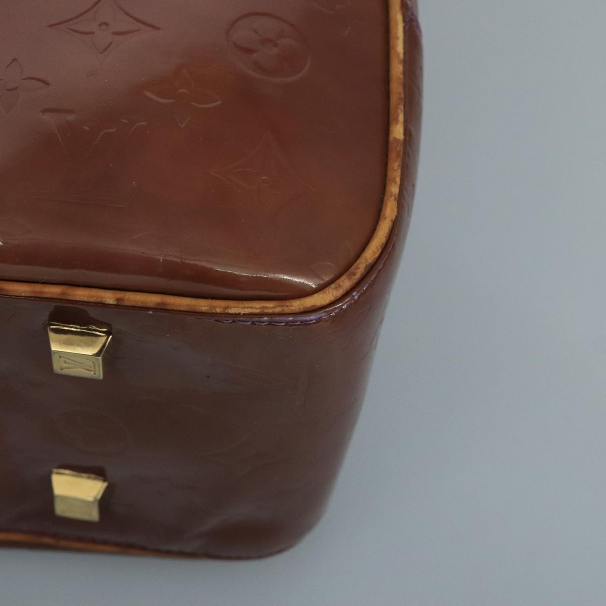 LOUIS VUITTON Monogram Vernis Sutton Hand Bag Purple Viole M91081 bs21699