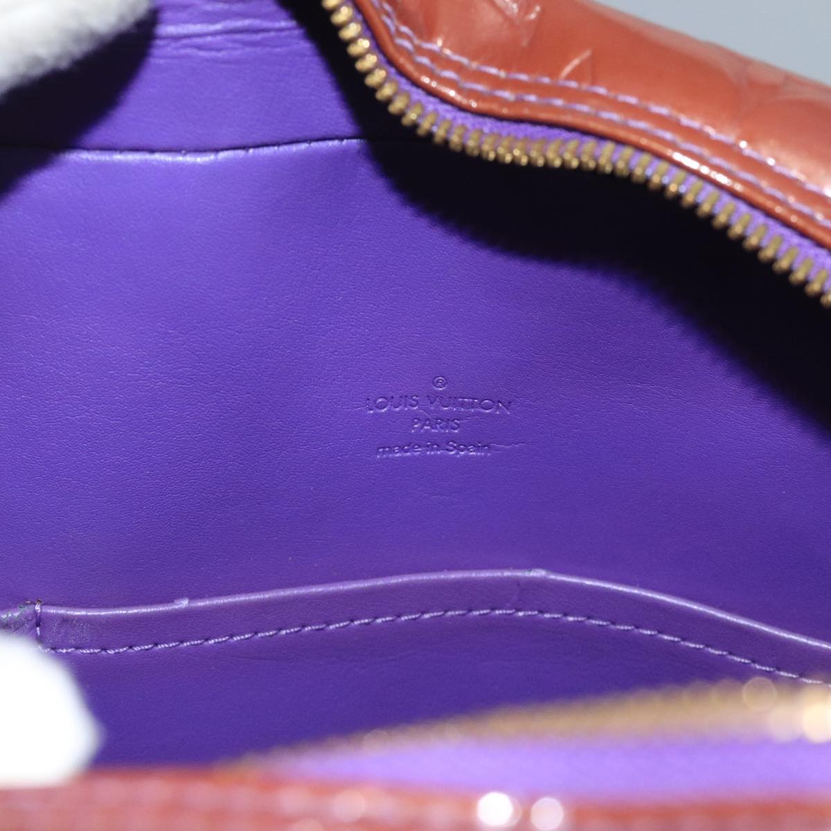 LOUIS VUITTON Monogram Vernis Sutton Hand Bag Purple Viole M91081 bs21699