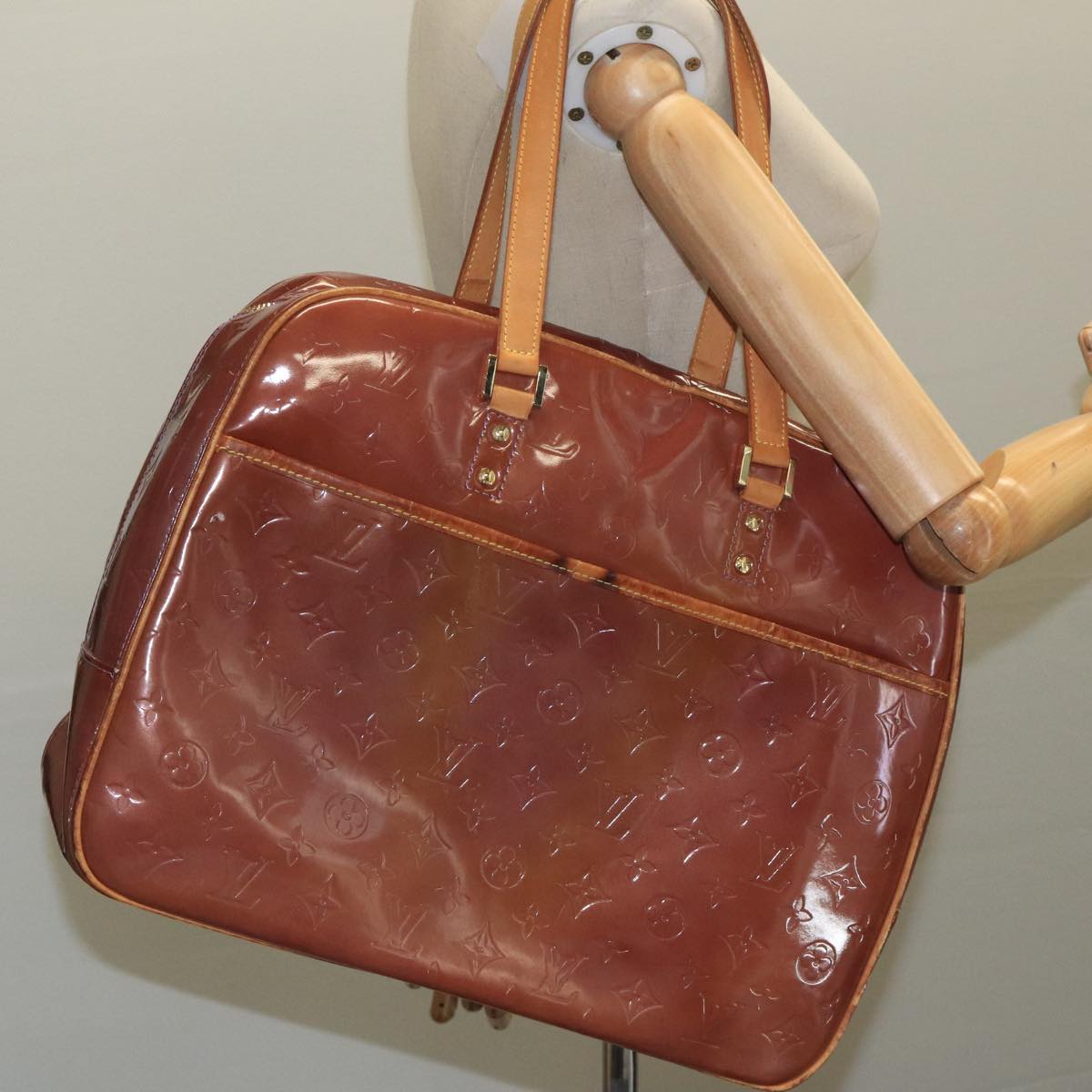 LOUIS VUITTON Monogram Vernis Sutton Hand Bag Purple Viole M91081 bs21699