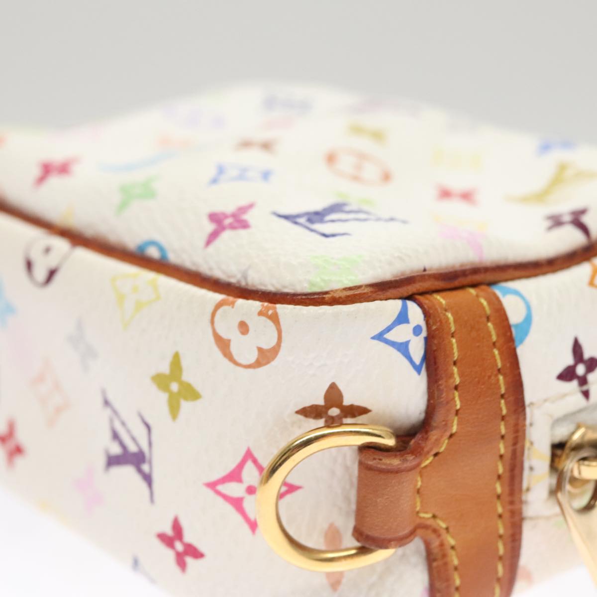 LOUIS VUITTON Monogram Multicolor Trousse Wapity Pouch White M58033 bs21733