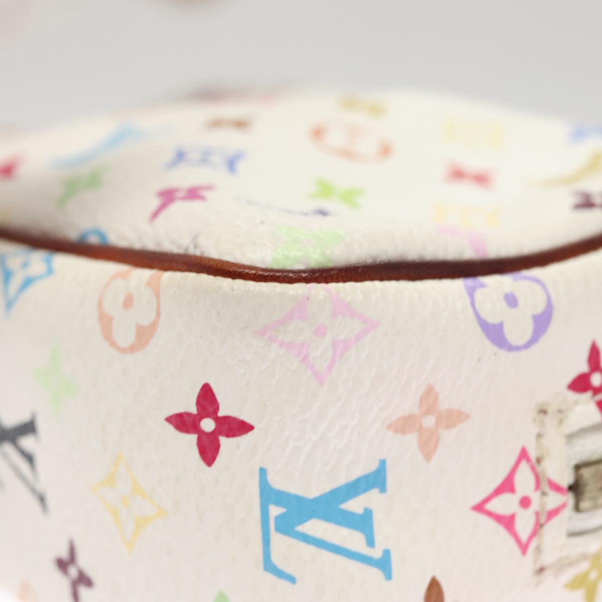 LOUIS VUITTON Monogram Multicolor Trousse Wapity Pouch White M58033 bs21733