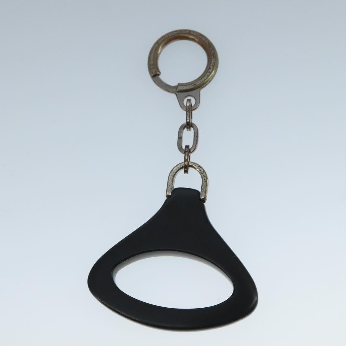 LOUIS VUITTON Key Holder Metal Leather 2Set Silver Black LV bs21753