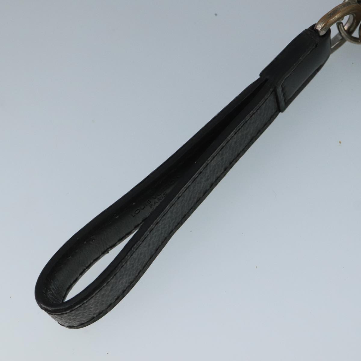 LOUIS VUITTON Key Holder Metal Leather 2Set Silver Black LV bs21753