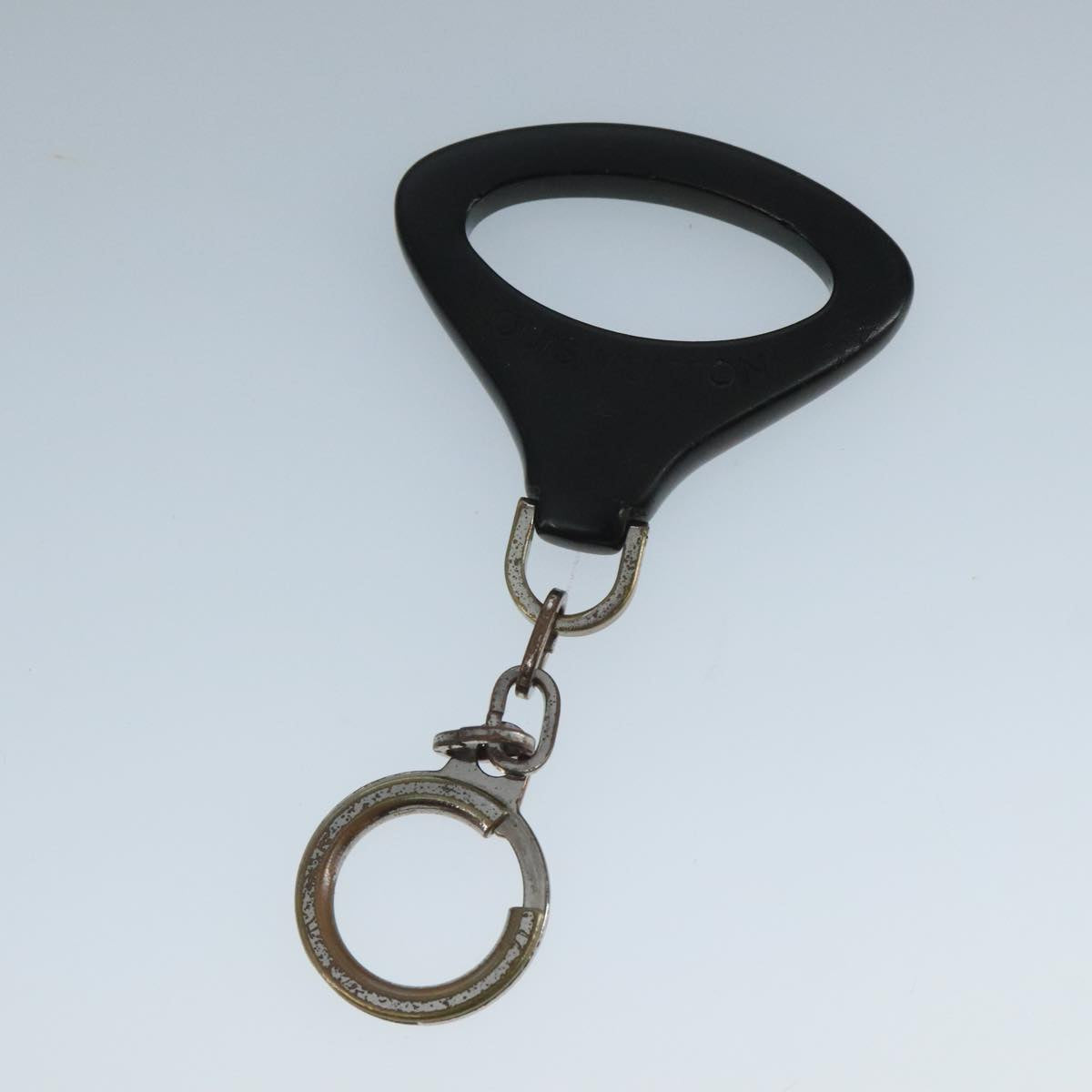 LOUIS VUITTON Key Holder Metal Leather 2Set Silver Black LV bs21753