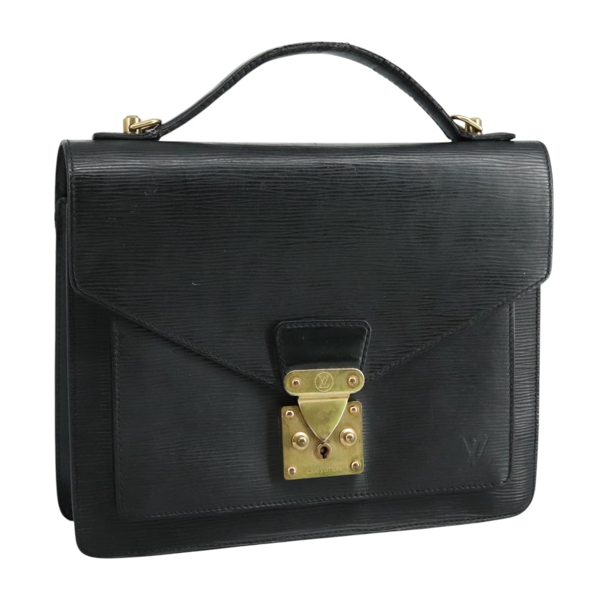 LOUIS VUITTON Epi Monceau 28 Hand Bag Black M52122 LV bs21765