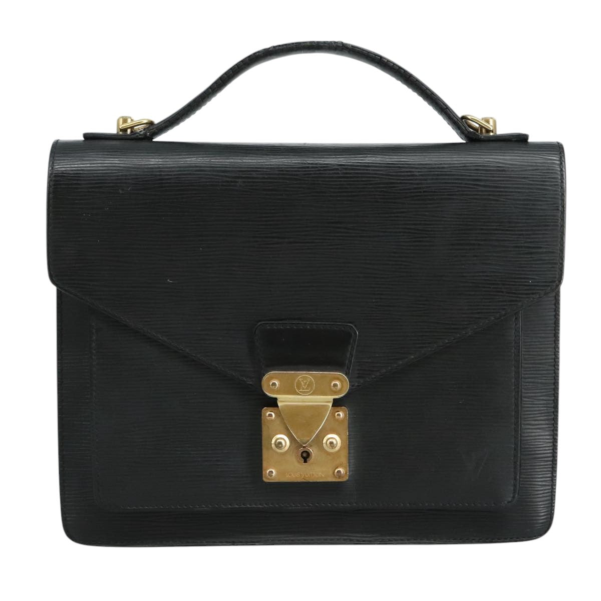 LOUIS VUITTON Epi Monceau 28 Hand Bag Black M52122 LV bs21765