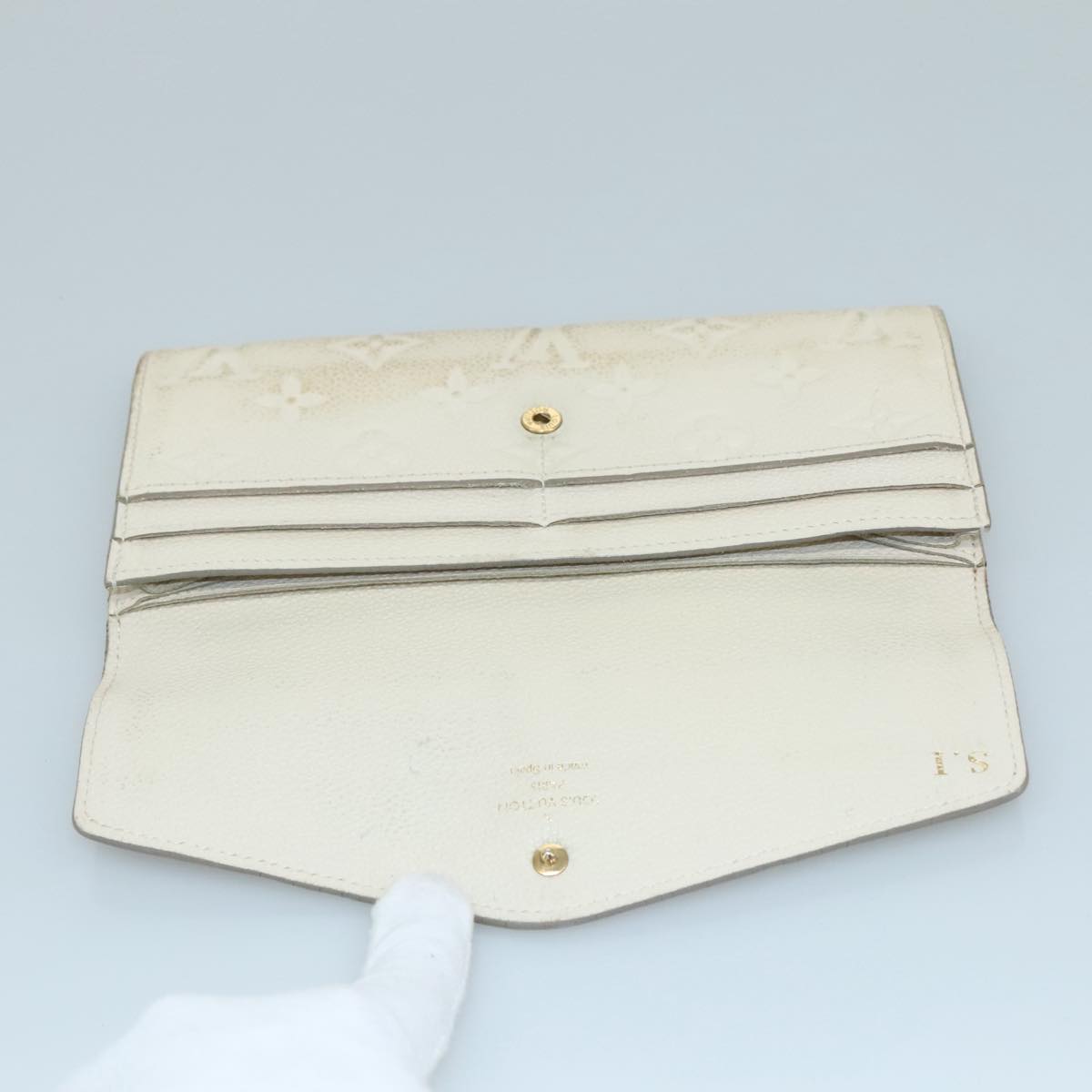 LOUIS VUITTON Empreinte Portefeuille Curieuse Wallet White M60301 bs21775