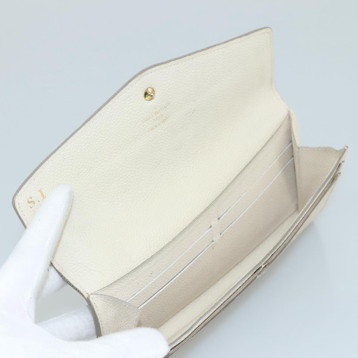LOUIS VUITTON Empreinte Portefeuille Curieuse Wallet White M60301 bs21775