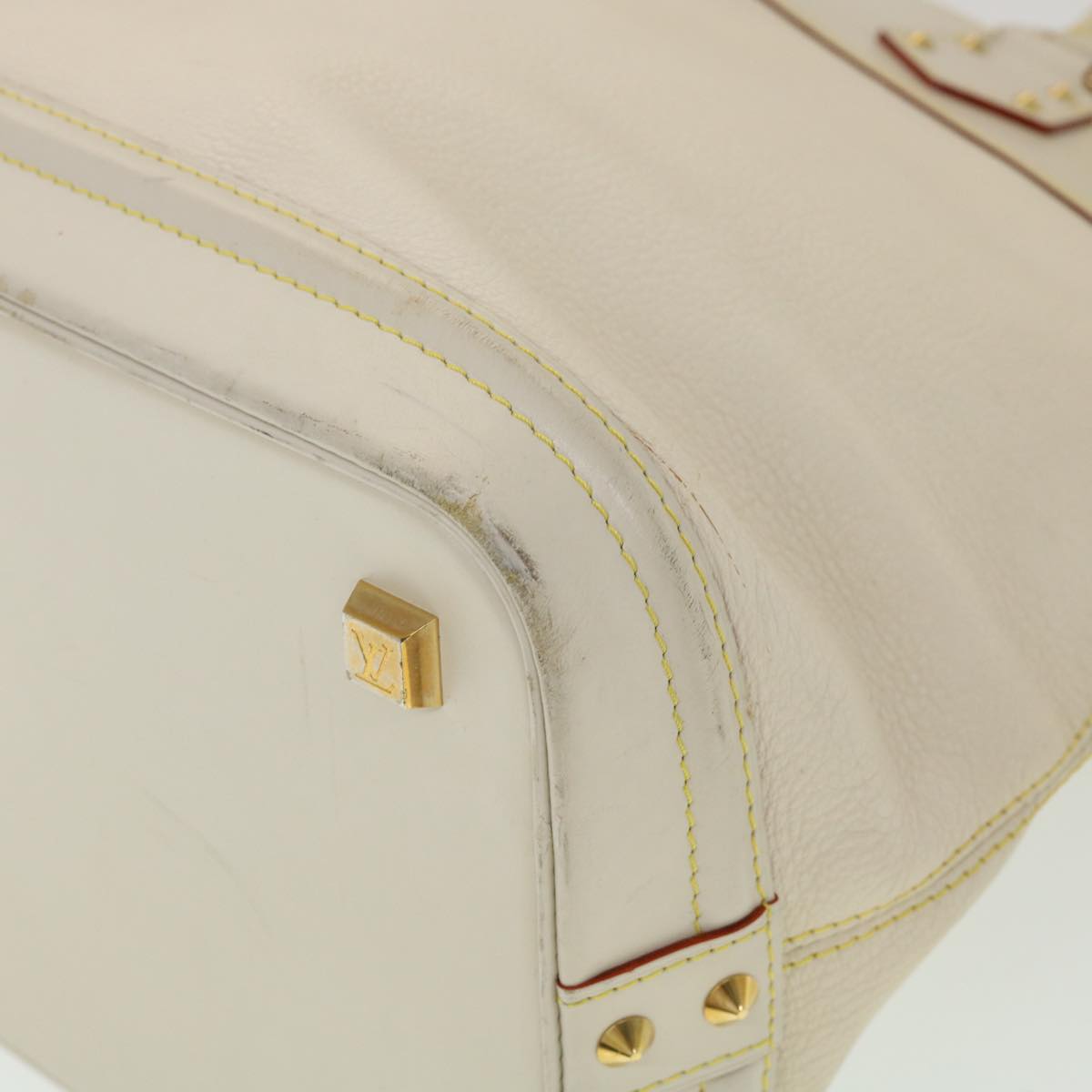 LOUIS VUITTON Suhari Lockit GM Hand Bag Smooth Leather White M91862 bs2241