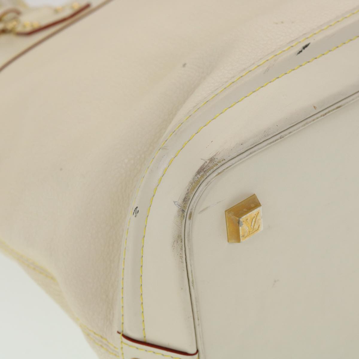 LOUIS VUITTON Suhari Lockit GM Hand Bag Smooth Leather White M91862 bs2241