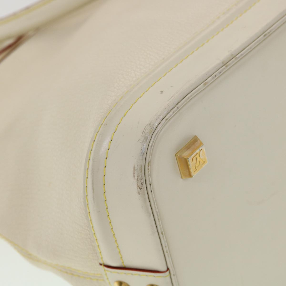 LOUIS VUITTON Suhari Lockit GM Hand Bag Smooth Leather White M91862 bs2241