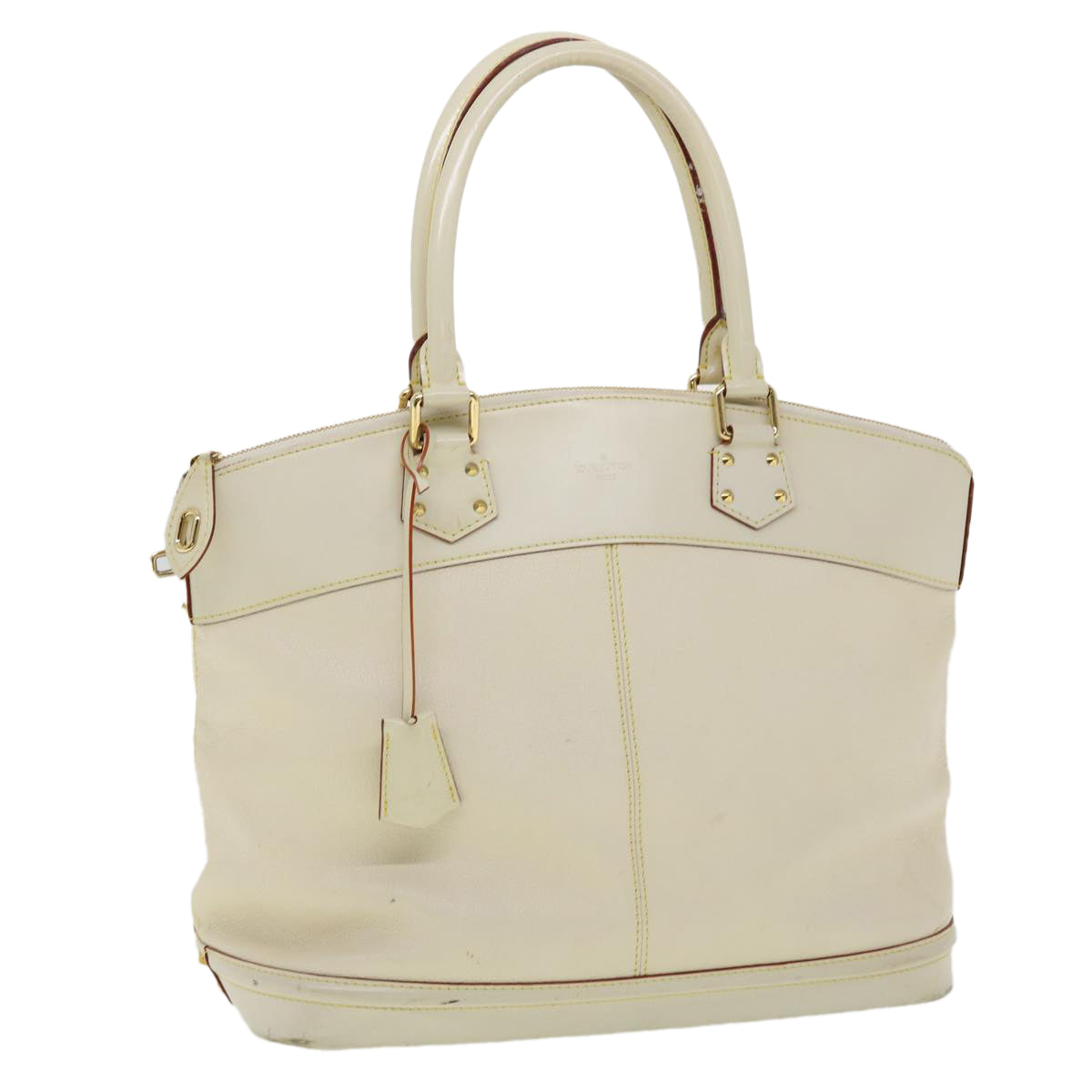 LOUIS VUITTON Suhari Lockit GM Hand Bag Smooth Leather White M91862 bs2241