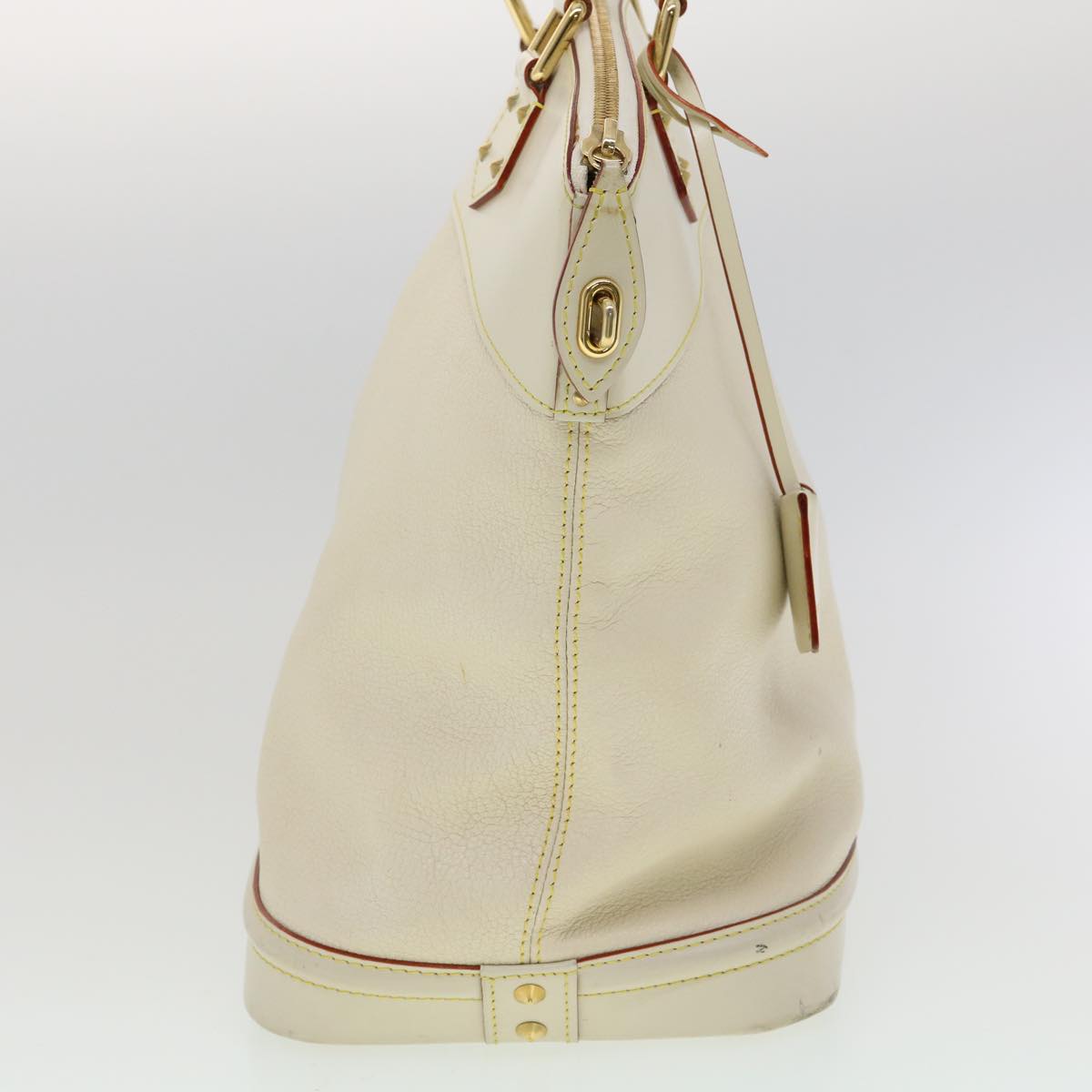 LOUIS VUITTON Suhari Lockit GM Hand Bag Smooth Leather White M91862 bs2241