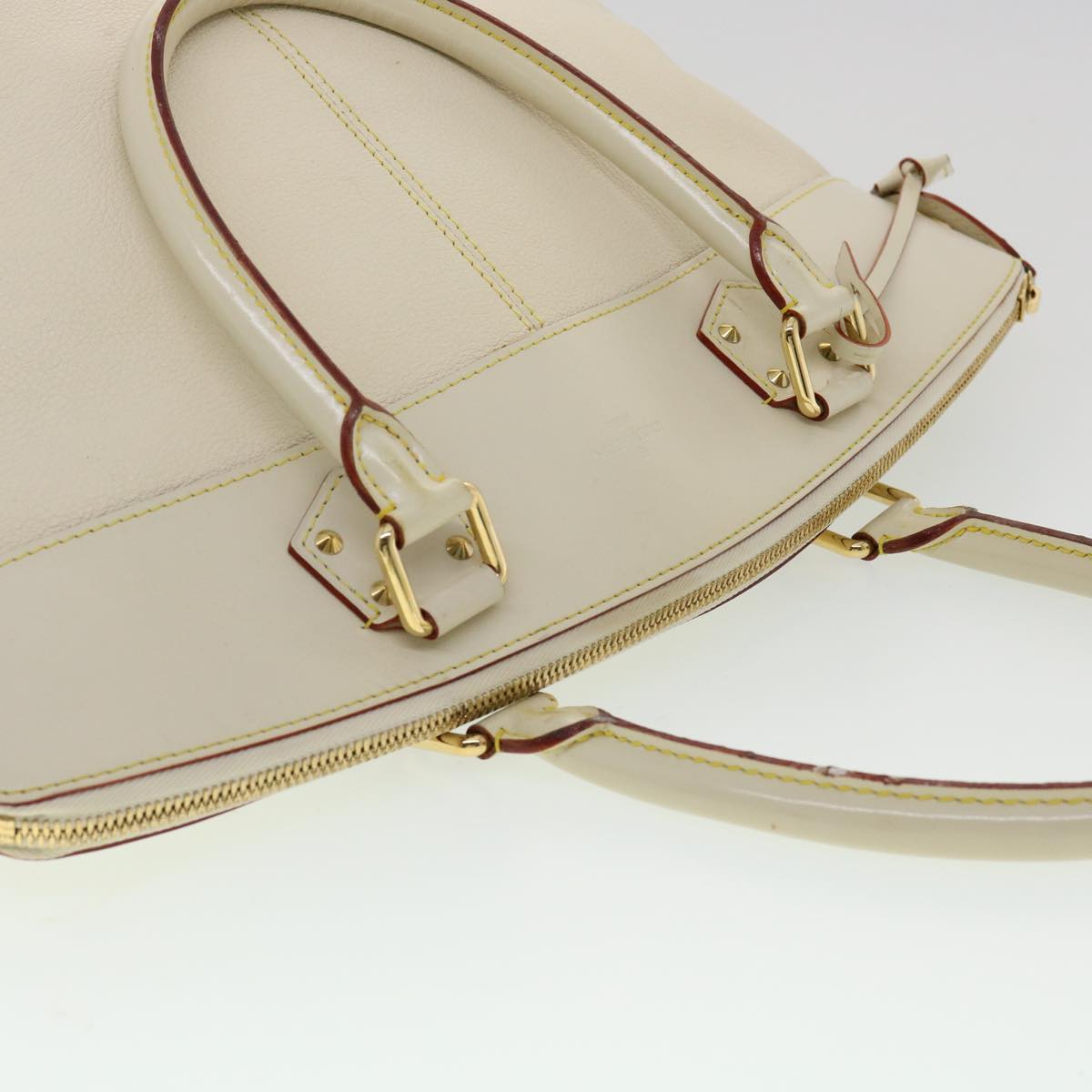 LOUIS VUITTON Suhari Lockit GM Hand Bag Smooth Leather White M91862 bs2241