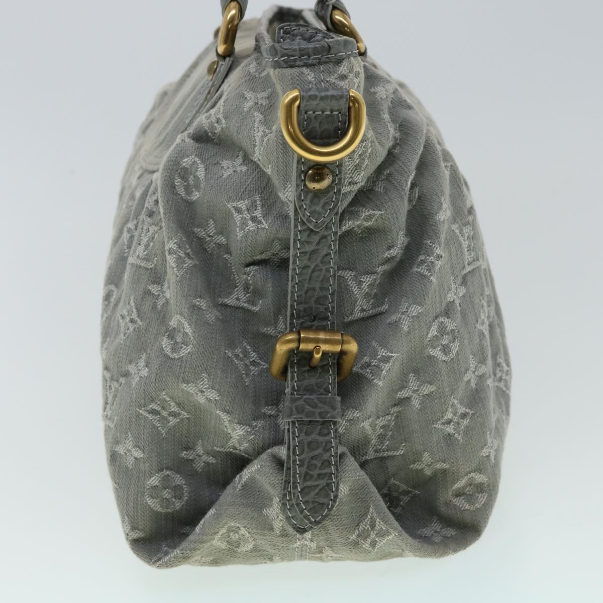LOUIS VUITTON Monogram Denim Neo Cabby MM Hand Bag Gray M95837 LV bs2597