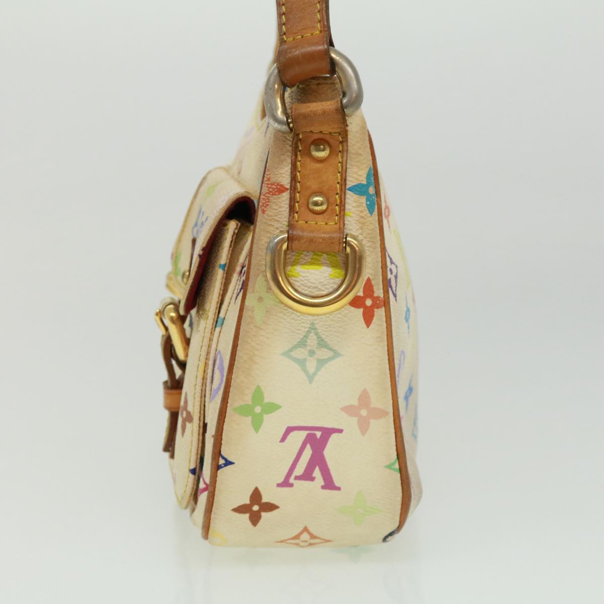 LOUIS VUITTON Monogram Multicolor LodgePM Shoulder Bag White M40053 bs2619