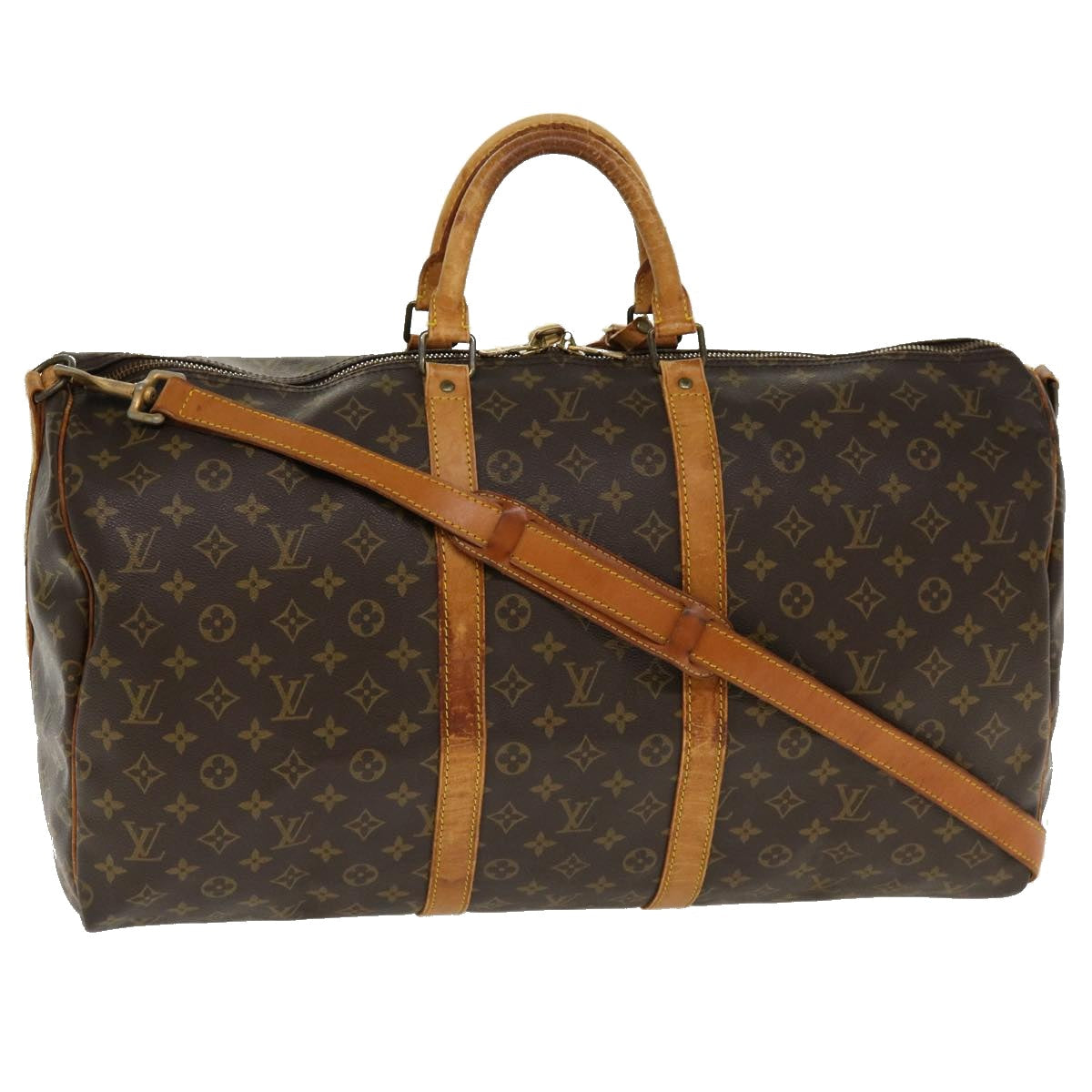 LOUIS VUITTON Monogram Keepall Bandouliere 55 Boston Bag M41414 LV bs3098