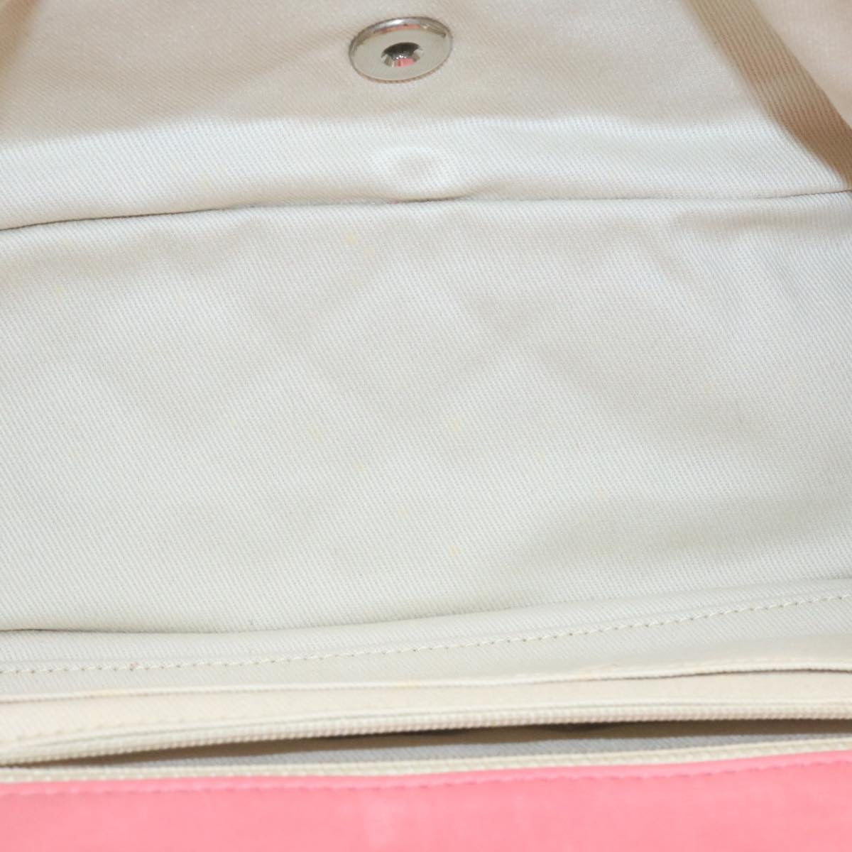 CHANEL Chain Flap Shoulder Bag Turn Lock Canvas Pink CC  bs334A