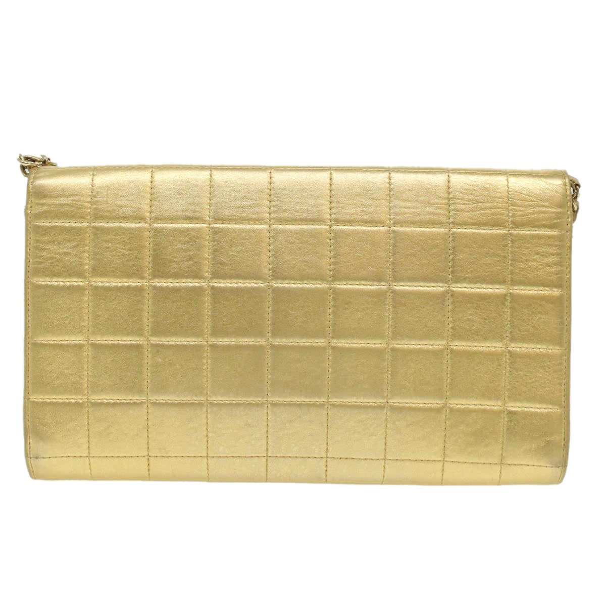 Luxury Chanel Choco Bar line Chain Shoulder Bag Leather Gold CC  bs3477A
