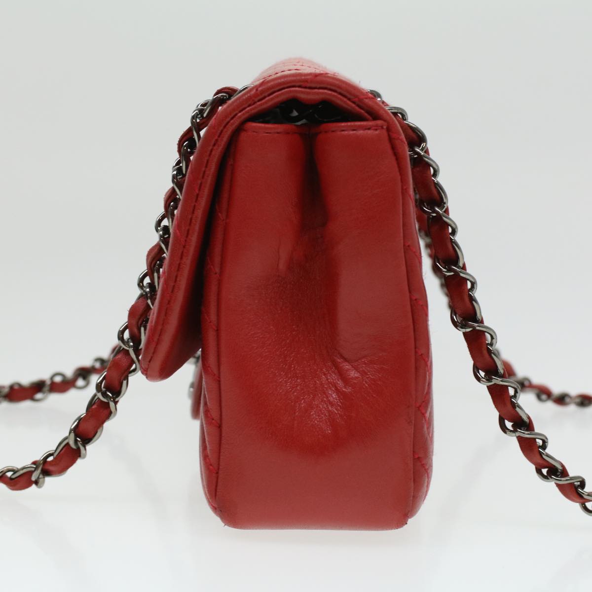 Luxury Chanel Chain Shoulder Bag Lamb Skin Red CC  bs3636A