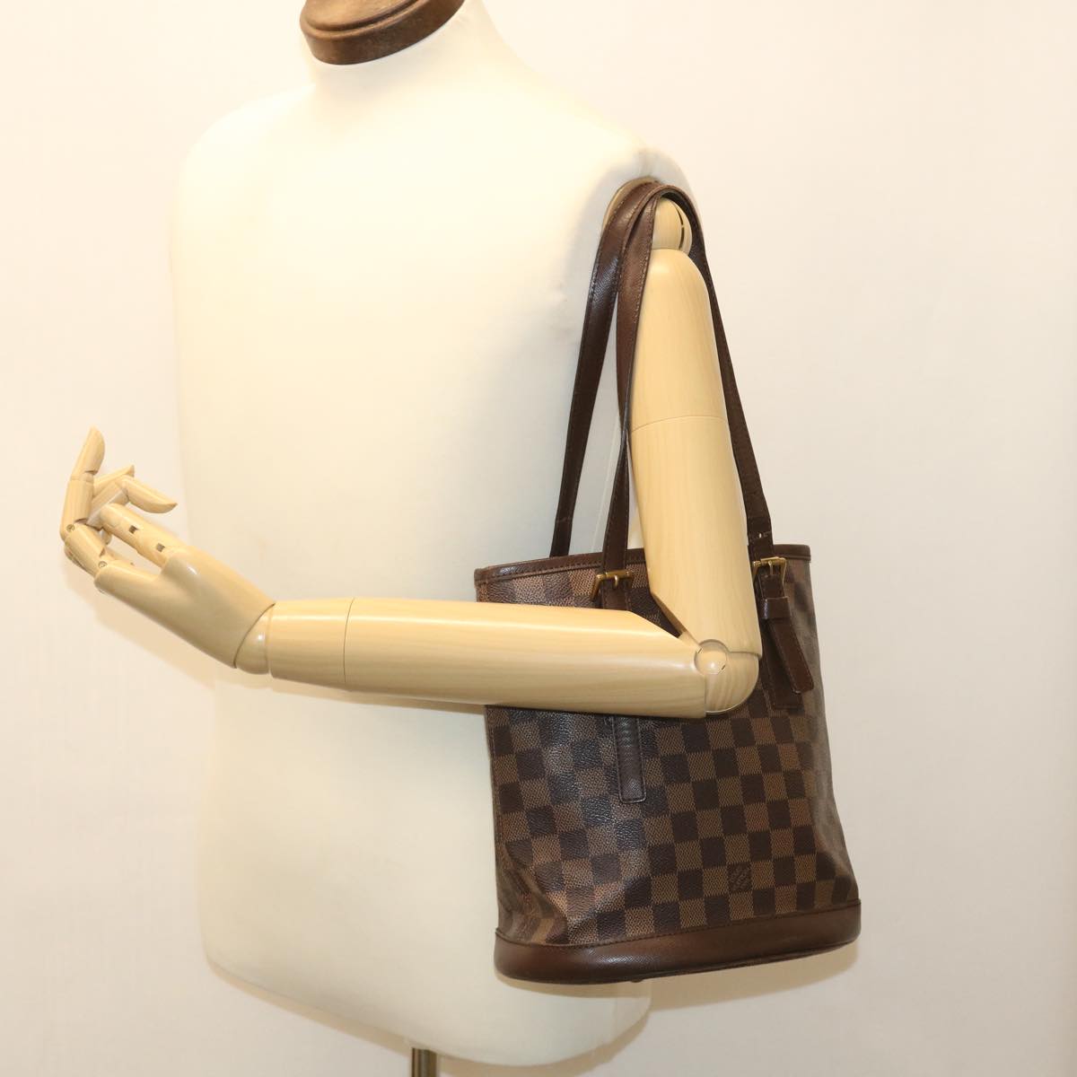 LOUIS VUITTON Damier Ebene Marais Shoulder Bag N42240 LV bs3895