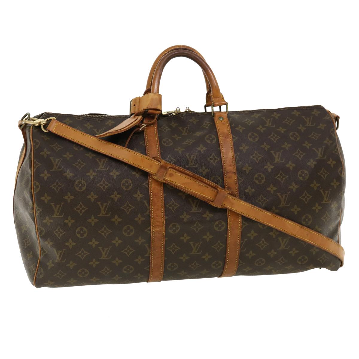 LOUIS VUITTON Monogram Keepall Bandouliere 55 Boston Bag M41414 LV bs4003