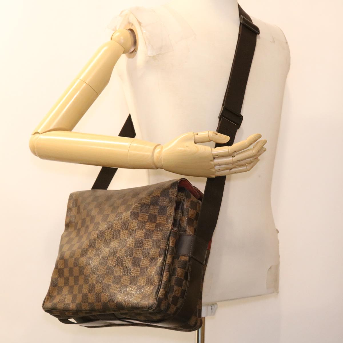 LOUIS VUITTON Damier Ebene Naviglio Shoulder Bag N45255 LV bs4258