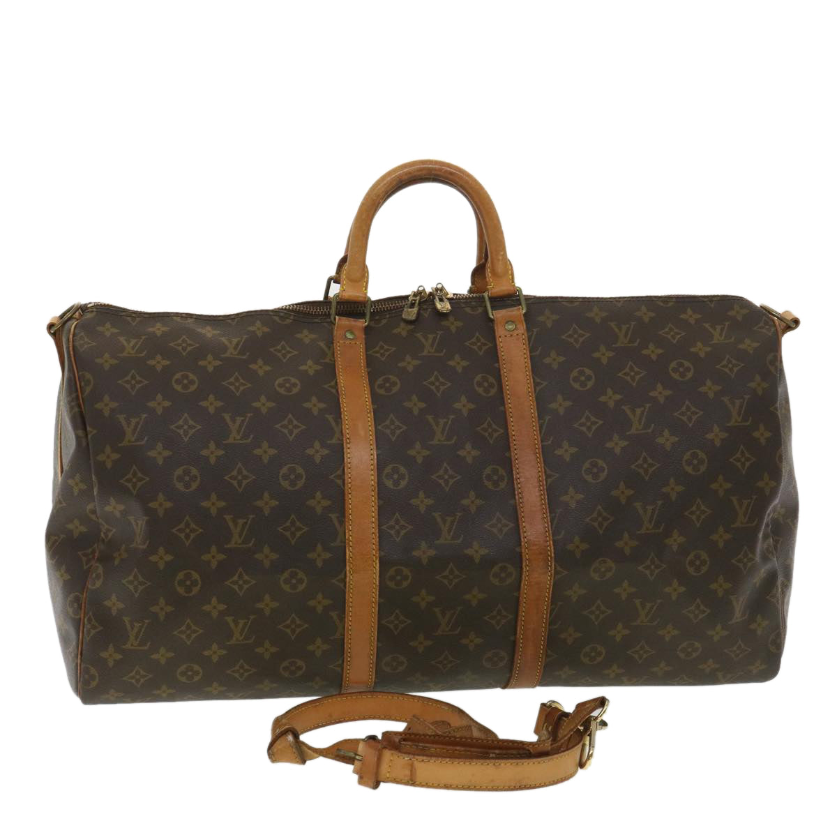LOUIS VUITTON Monogram Keepall Bandouliere 55 Boston Bag M41414 LV bs4273