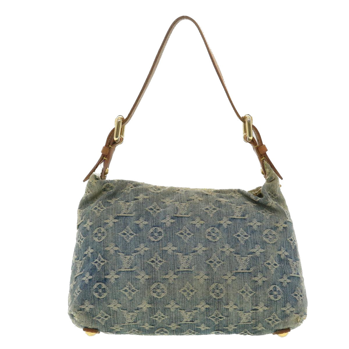 LOUIS VUITTON Monogram Denim Buggy PM Shoulder Bag Blue M95049 LV bs4365