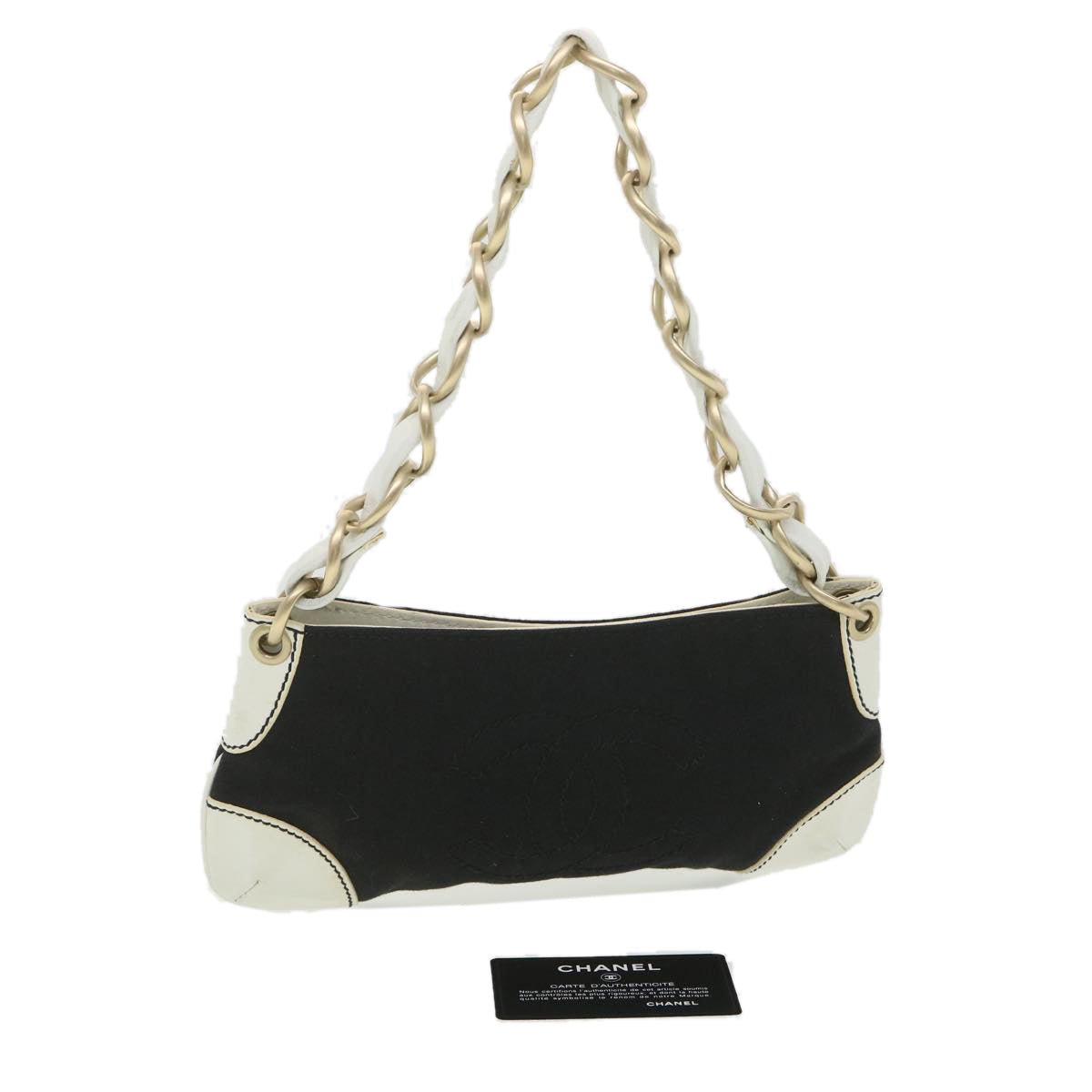 Luxury Chanel Shoulder Bag Canvas Black CC  bs4514